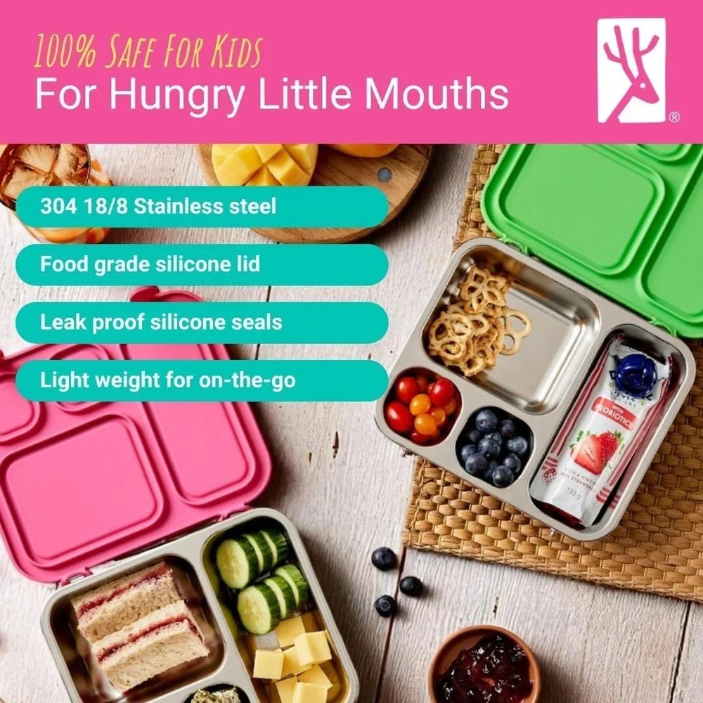 Elk and Friends Stainless Steel Sage Bento Lunchbox Kids Bariatric Eco Friendly